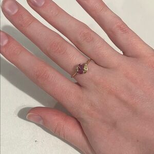 14k solid Gold Ring with diamonds and rubies  - Women's Jewelry